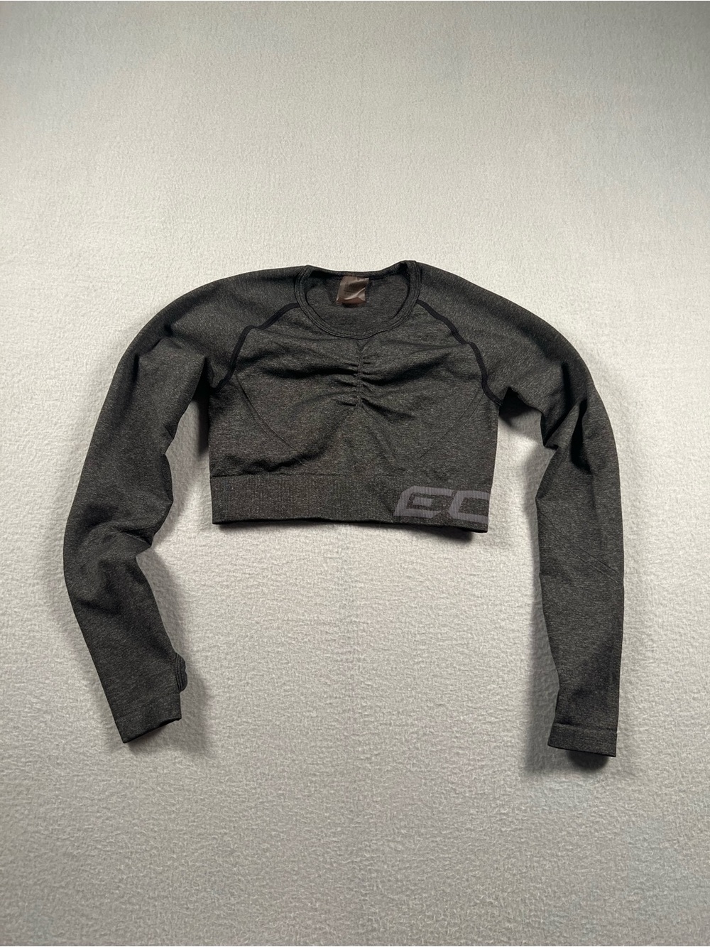 ECHT Arise Scrunch Women’s Cropped Long Sleeve Crew Neck Stretch Knit Top XS